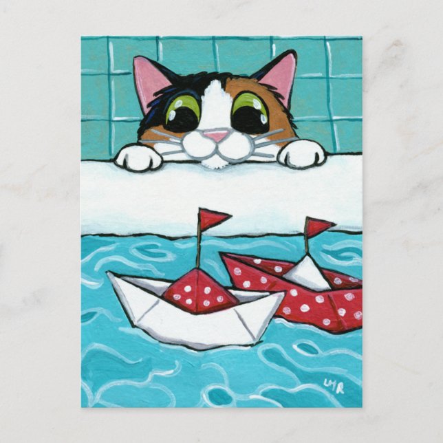 Papéis de velas - Cartão postal de arte Calico Cat (Frente)