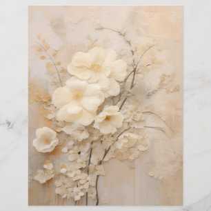Papeis para Scrapbook Rosas de Renda Bege Shabby C