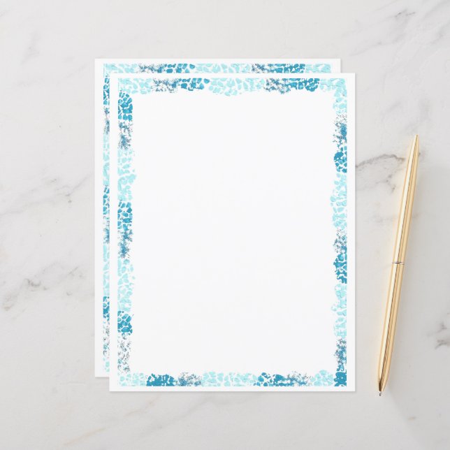 Papel abstrato Azul de Capa de Borda e Diário (Frente/Verso In Situ)