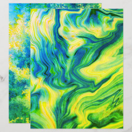 Papel Acrílico, Azul, Verde, Amarelo/Escrapbook