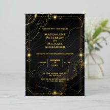 Papel Alumínio Dourado Luxo Preto Mármore Art Déco