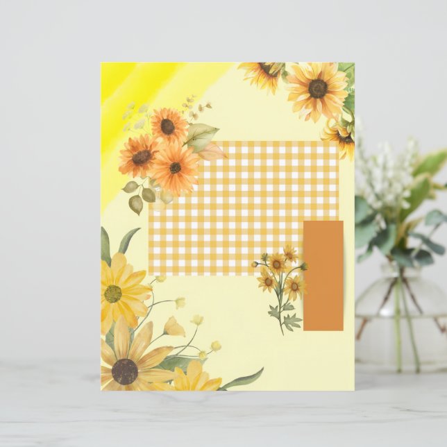 Papel amarelo para álbum de recortes (Em pé/Frente)