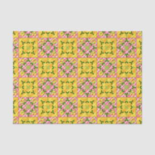 PAPEL AMARELO-PINK-TISSUE Tulip Applique