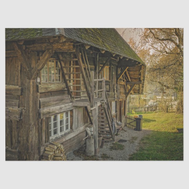 Papel antigo de Tecido de Decoupage Home Abandonad (Frente )