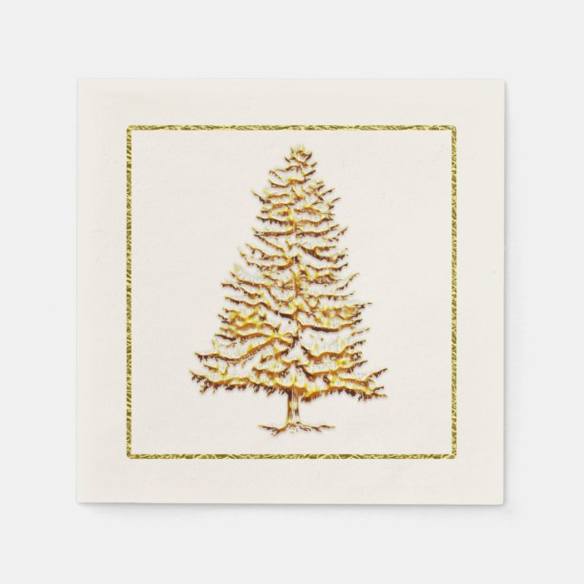 Papel Árvore falsa de ouro e esboço do guardanapo de Nat (Frente)