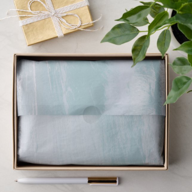 Papel Azul Onda Oceânica (Presente)