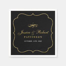 Papel Black & Gold | Guardanapo de Casamento Clássico El