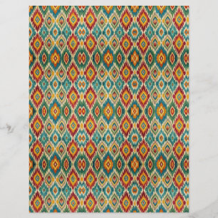 Papel Boho Ikat para Scrapbook – Amarelo Mostarda