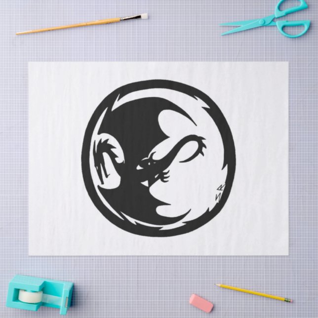Papel branco Black Dragon grande (Arte )