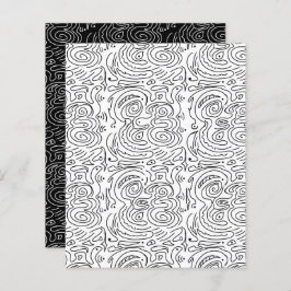 Papel branco de modelagem em abstrato Black Wavy L