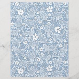 Papel branco de renda em Artesanatos e artes azuis