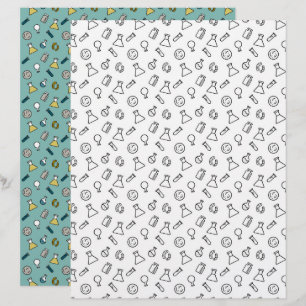 Papel branco e verde para equipamento de biologia