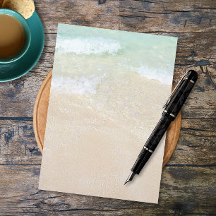 Papel Branco Imprimível com Praias do Oceano Tropi