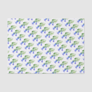 Papel branco verde azul Harebell