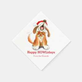 Papel Cachorro de Natal - Cachorro Vermelho - guardanapo