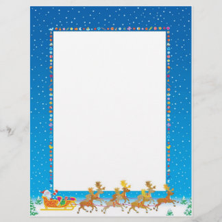 Papel Carta de Natal - Papais noeis em Sleigh Desi