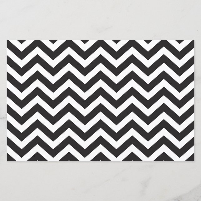 Papel Cartão Chevron Grosso Preto e Branco (Frente)