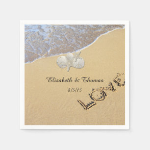 Papel Casamento de praia, dólar de areia, guardanapo da