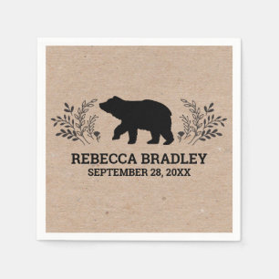 Papel Chá de fraldas de Guardanapo Rústico do Urso Rú