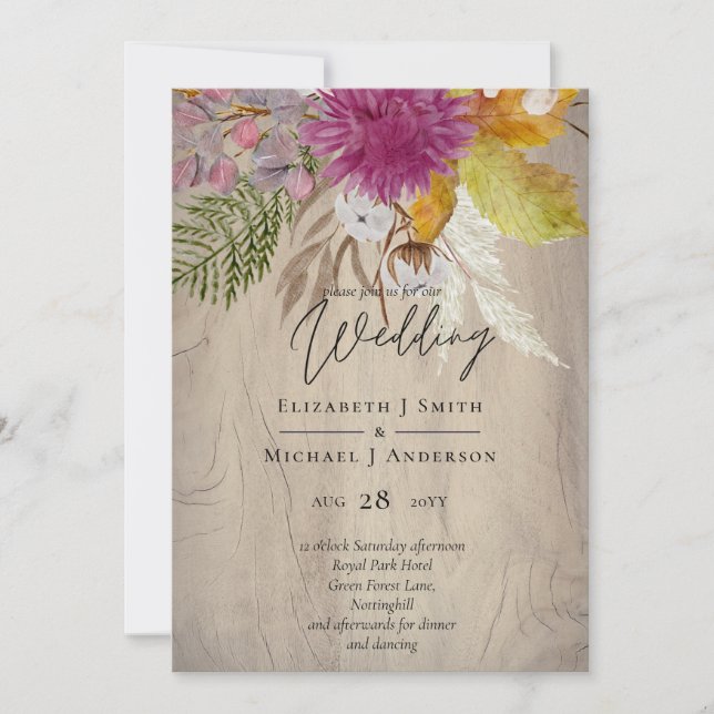 PAPEL Cinnamon Casamento Fall Florals (Frente)