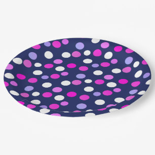 Papel Círculos Branco Rosa Roxo Azul Bolas Prato de Pape