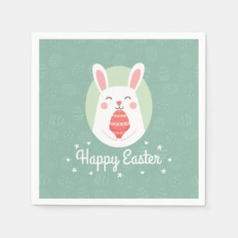 Papel Coelhinho bonito com ovo de Páscoa | Guardanapo de