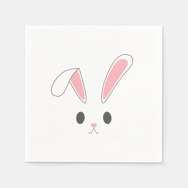 Papel Coelho Simples e Bonito da Páscoa | Guardanapo de  (Frente)