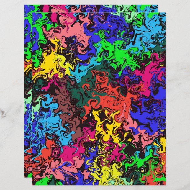 Papel Colorido Twirly/Scrapbooking abstrato (Frente/Verso)