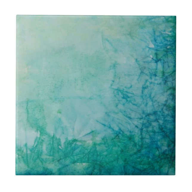 Papel com abstrato azul, verde, e preto da pintura (Frente)