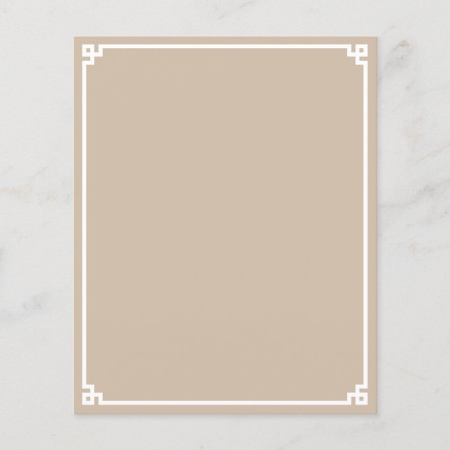 Papel com Borda em Estilo Grego Bege e Branco (Frente)