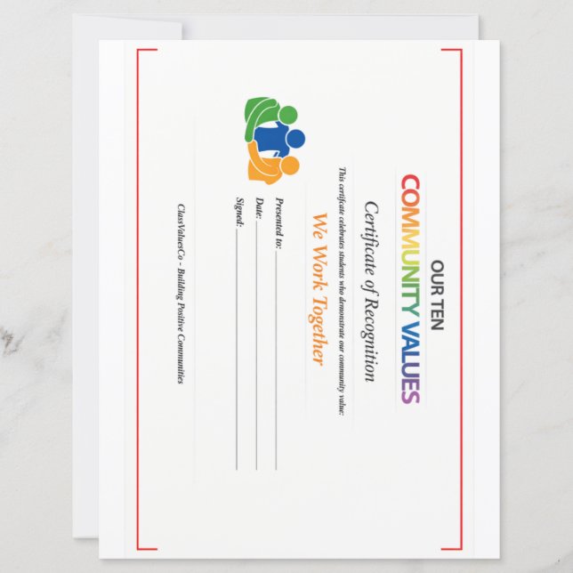 Papel com Cabeçalho de Carta de Certificado de Val (Frente)
