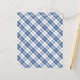 papel com estampas de xadrez de tartã azul e branc