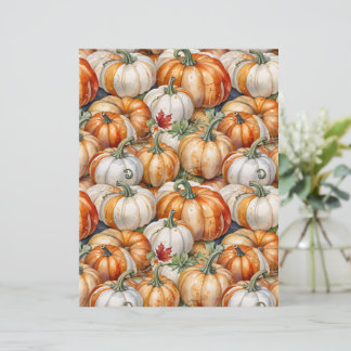Papel com padrão de abóboras em estilo de fazenda