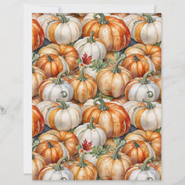 Papel com padrão de abóboras em estilo de fazenda