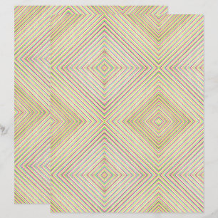 Papel com Padrão Geométrico de Diamantes Quadrados