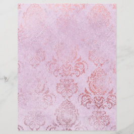 Papel com padrão vintage efeito dourado rosado