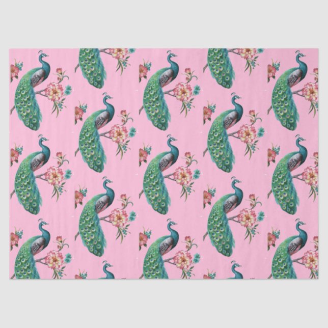 Papel cor-de-rosa Design da série Peacock 4 (Frente )