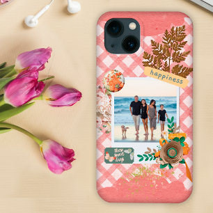Papel cor-de-rosa gingham, foto personalizada de r