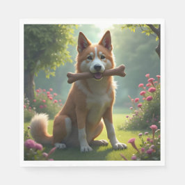 Papel Coração de um Cão – Guardanapo de Arte de Retrato 