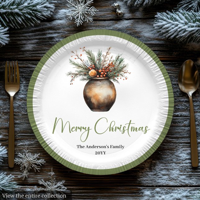 Papel Coroa de Natal Boêmia Elegante em Prato Terroso (Elegant Bohemian Christmas Wreath in Earthy Plate

)