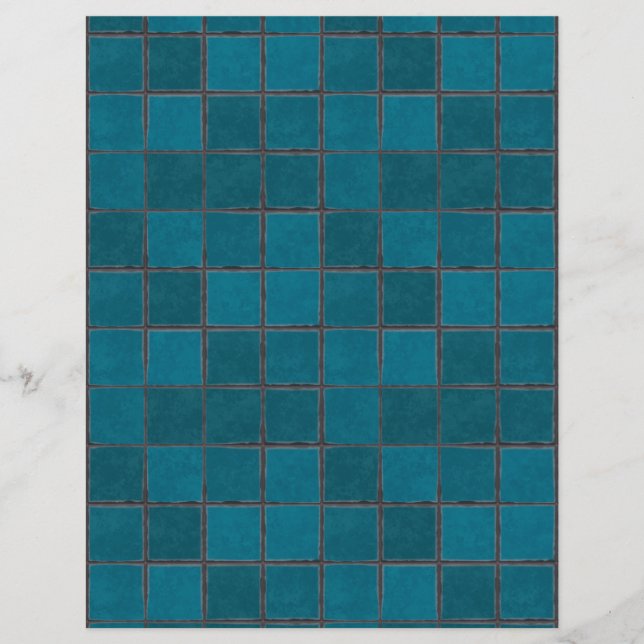 Papel Craft Adobe Terracota Telha Azul Teal (Frente)