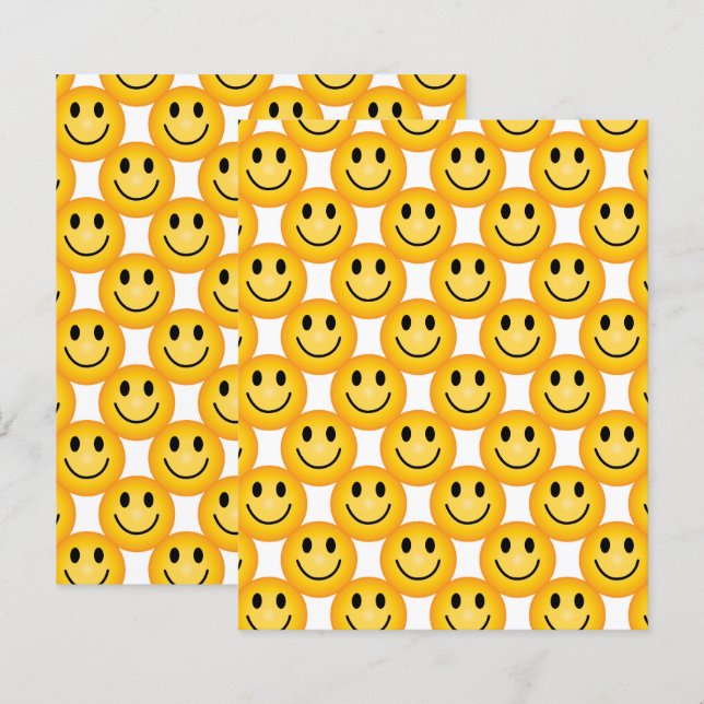 Papel Craft de Rosto Feliz, Emoji de Rostos Felize (Frente/Verso)