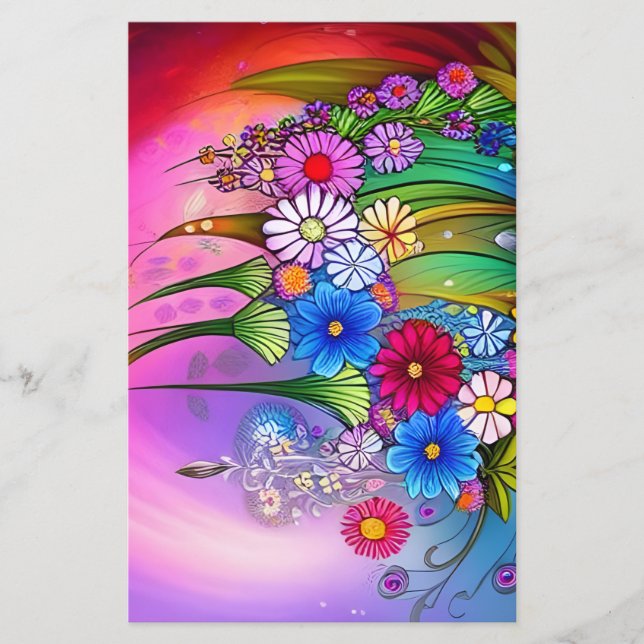Papel Craft Decoupage Padrão de Flor Floral Modern (Frente)