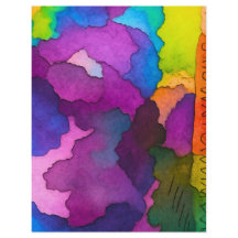 papel craft em estilo aquarela colorido 8.5x11"