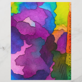 papel craft em estilo aquarela colorido 8.5x11"