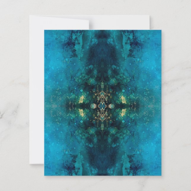 Papel Craft Kaleidoscópio Azul Pavão Tinta Álcool (Frente)
