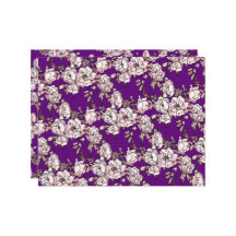 Papel Craft Rosa Galho Rosa Roxo