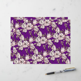 Papel Craft Rosa Galho Rosa Roxo