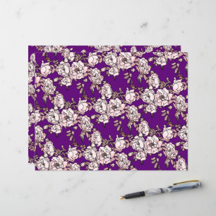 Papel Craft Rosa Galho Rosa Roxo