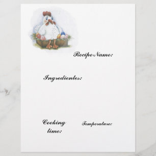 papel da receita da galinha